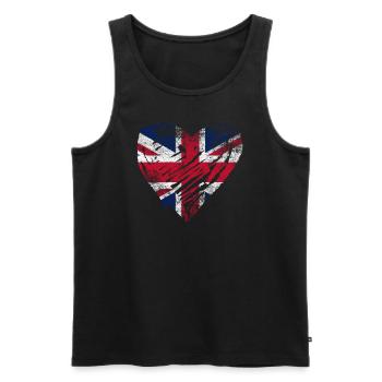 GB Herz used look - Männer Premium Bio Tank Top - Schwarz - Vorne - Michal (187cm)
