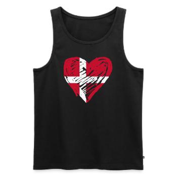 Dänemark Herz - Männer Premium Bio Tank Top - Schwarz - Vorne - Michal (187cm)