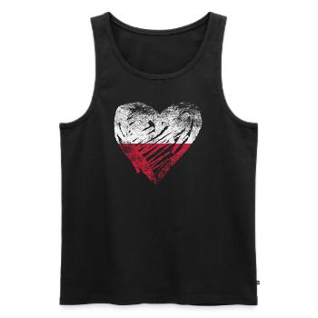Polen Herz used look - Männer Premium Bio Tank Top - Schwarz - Vorne - Michal (187cm)