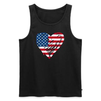 USA Herz - Männer Premium Bio Tank Top - Schwarz - Vorne - Michal (187cm)