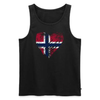 Look de cœur de Norvège utilisé - Débardeur bio Premium Homme - noir - Devant - Michal (187cm)