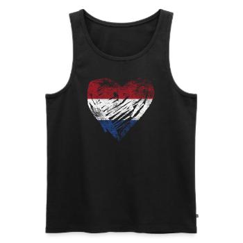Netherlands heart used look - Men's Premium Organic Tank Top - black - Front - AI Model Male 178 light (178cm)