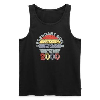 2000 | Vintage Legendary seit 2000 Jubiläum - Männer Premium Bio Tank Top - Schwarz - Vorne - AI Model Male 178 light (178cm)
