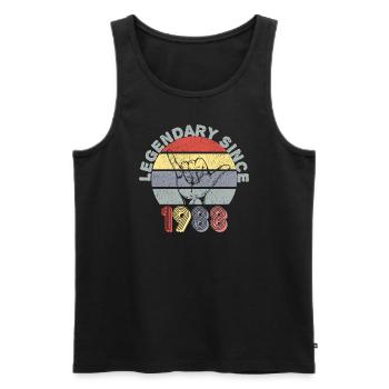 1988 | Vintage Legendär seit 1988 Jubiläum - Männer Premium Bio Tank Top - Schwarz - Vorne - AI Model Male 178 light (178cm)