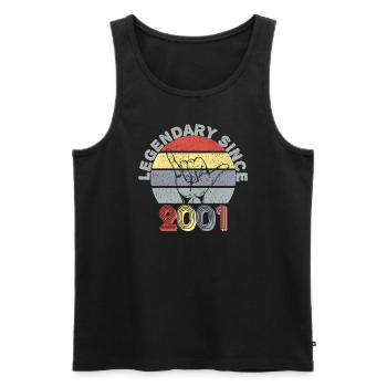 2001 | Vintage Legendär seit 2001 Jubiläum - Männer Premium Bio Tank Top - Schwarz - Vorne - AI Model Male 178 light (178cm)