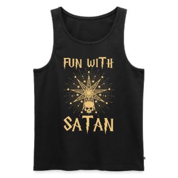 Satan Pentagram Spell Occult Gift - Men's Premium Organic Tank Top - black - Front - Michal (187cm)
