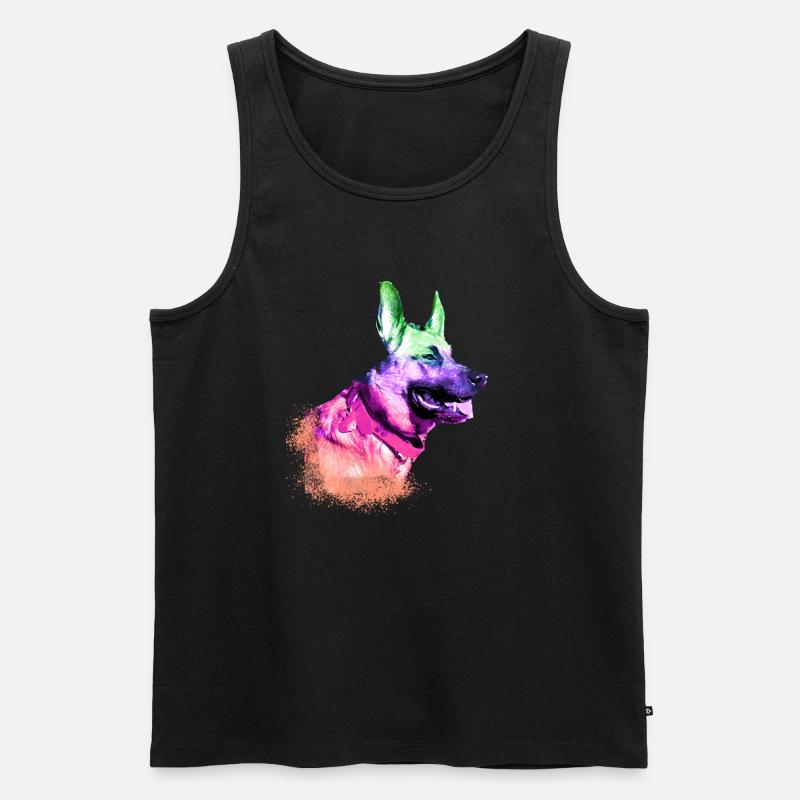 malinois,schäferhund,hund,graffiti - Männer Premium Bio Tank Top - Schwarz