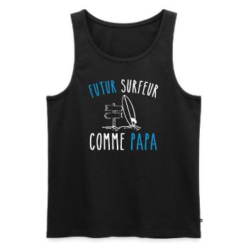 futur surfeur comme papa - Débardeur bio Premium Homme - noir - Devant - Michal (187cm)