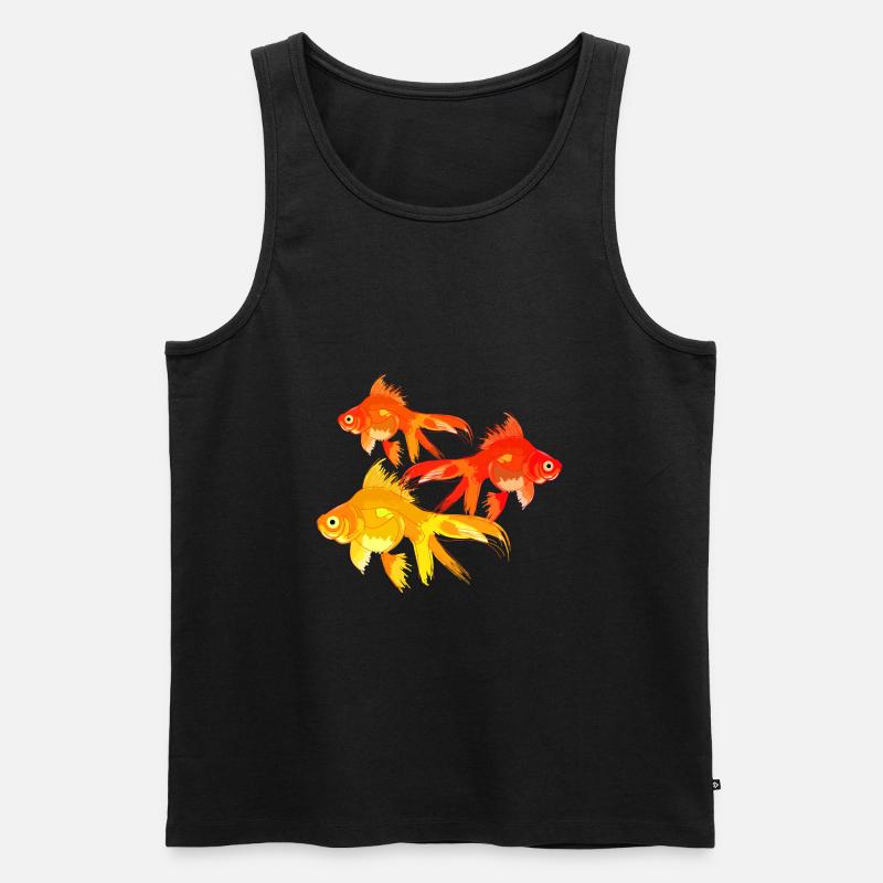 Bunter Goldfisch Gartenteich - Männer Premium Bio Tank Top - Schwarz