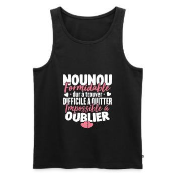 Nounou Formidable Super Idée Cadeau Pour Nounou - Débardeur bio Premium Homme - noir - Devant - AI Model Male 178 light (178cm)