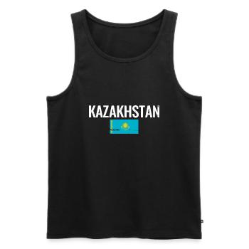 Kasachstan Kasachische Flagge Kasache - Männer Premium Bio Tank Top - Schwarz - Vorne - AI Model Male 178 light (178cm)