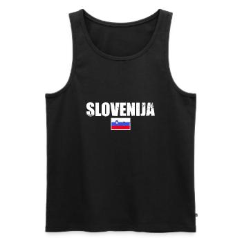 Slovénie Drapeau slovène Drapeau slovène Slovène - Débardeur bio Premium Homme - noir - Devant - AI Model Male 178 light (178cm)