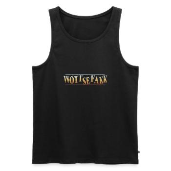 Wottsefakk WTF What The Fuck Retro Denglish - Männer Premium Bio Tank Top - Schwarz - Vorne - Michal (187cm)