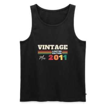Vintage May 2011 Birthday Gift - Men's Premium Organic Tank Top - black - Front - Michal (187cm)