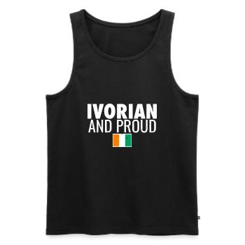 Drapeau ivoirien et fier vintage de la Côte d’Ivoire - Débardeur bio Premium Homme - noir - Devant - Michal (187cm)