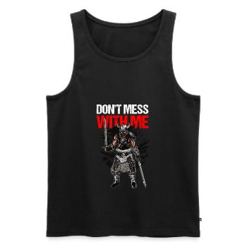 Dark Viking Warrior Geschenkidee - Männer Premium Bio Tank Top - Schwarz - Vorne - Michal (187cm)