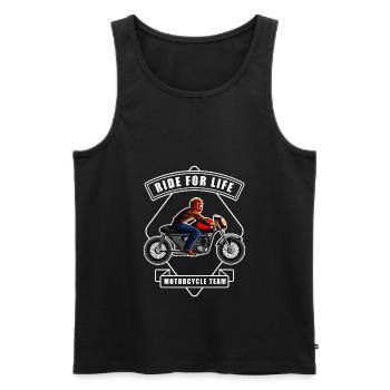 Street Biker Ride For Life Geschenkidee - Männer Premium Bio Tank Top - Schwarz - Vorne - Michal (187cm)