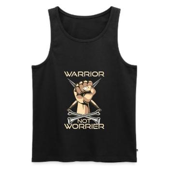 Warriors Fist Not Worrier Idée cadeau - Débardeur bio Premium Homme - noir - Devant - Michal (187cm)