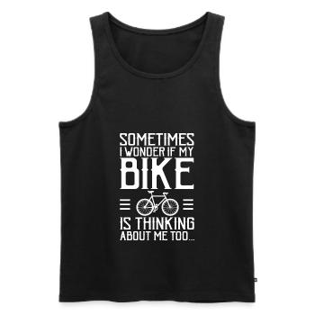 Funny quotes bicycle gift idea - Men's Premium Organic Tank Top - black - Front - AI Model Male 178 light (178cm)