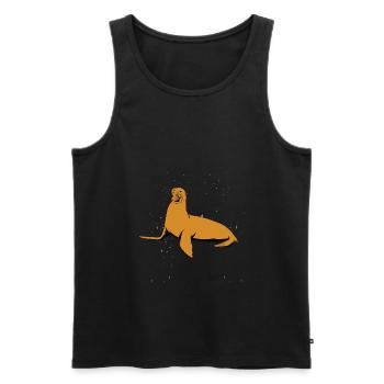 T-shirt Seal Seal comme cadeau pour enfants - Débardeur bio Premium Homme - noir - Devant - Michal (187cm)