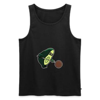 Billiards avocado with racket & ball as a gift - Men's Premium Organic Tank Top - black - Front - AI Model Male 178 light (178cm)