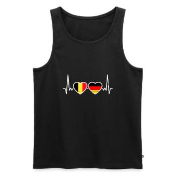 Belgium Germany Flag Belgian German - Men's Premium Organic Tank Top - black - Front - Michal (187cm)