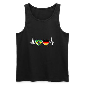 Brasilien Deutschland Flagge Brasilianer Deutscher - Männer Premium Bio Tank Top - Schwarz - Vorne - Michal (187cm)