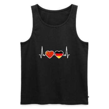 China Deutschland Flagge Chinese Deutscher - Männer Premium Bio Tank Top - Schwarz - Vorne - Michal (187cm)