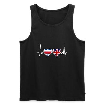 Costa Rica Great Britain Heartbeat Flag - Men's Premium Organic Tank Top - black - Front - Michal (187cm)
