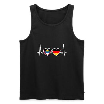 Antigua und Barbuda Deutschland Flagge - Männer Premium Bio Tank Top - Schwarz - Vorne - Michal (187cm)