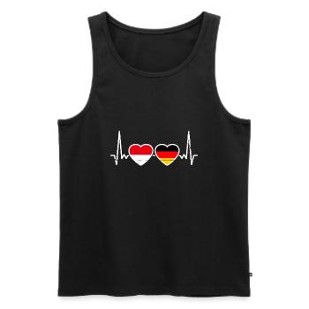Indonesien Deutschland Herzschlag Flagge - Männer Premium Bio Tank Top - Schwarz - Vorne - Michal (187cm)