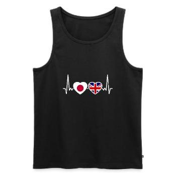 Japan Great Britain Heartbeat Flag Japanese - Men's Premium Organic Tank Top - black - Front - Michal (187cm)