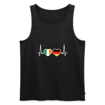 Irlande Allemagne Heartbeat Flag Irlandais Allemand - Débardeur bio Premium Homme - noir - Devant - Michal (187cm)