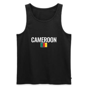 Cameroun Cameroun Drapeau camerounais Camerounais - Débardeur bio Premium Homme - noir - Devant - AI Model Male 178 light (178cm)