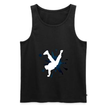 Breakdance splash - Men's Premium Organic Tank Top - black - Front - AI Model Male 178 light (178cm)