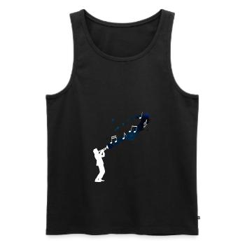 Trompeter Jazzmusik Weltraum - Männer Premium Bio Tank Top - Schwarz - Vorne - AI Model Male 178 light (178cm)