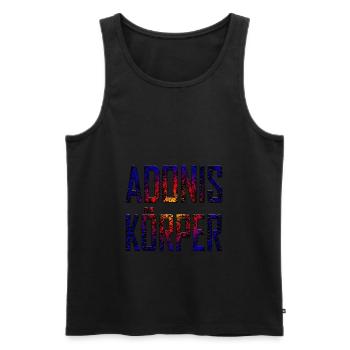 Adonis Körper - Männer Premium Bio Tank Top - Schwarz - Vorne - AI Model Male 178 light (178cm)