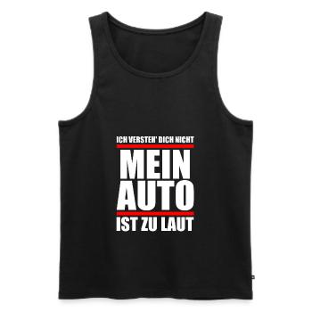 Auto Spruch lustiges T-Shirt Sprüche Shirt Fun - Männer Premium Bio Tank Top - Schwarz - Vorne - Michal (187cm)