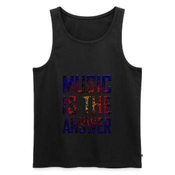 Music Is The Answer - Männer Premium Bio Tank Top - Schwarz - Vorne - AI Model Male 178 light (178cm)
