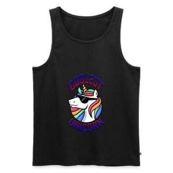 Coolest Unicorn Einhorn - Männer Premium Bio Tank Top - Schwarz - Vorne - AI Model Male 178 light (178cm)