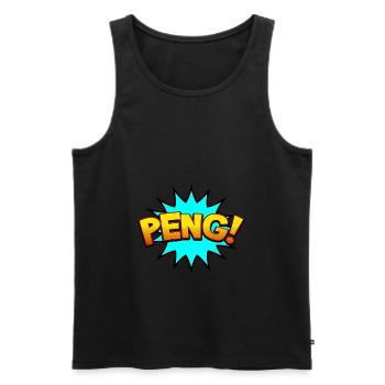 Cartoon Comic Style PENG! - Men's Premium Organic Tank Top - black - Front - AI Model Male 178 light (178cm)