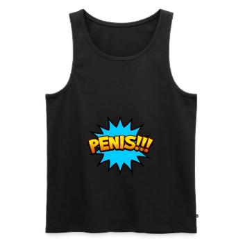 Style de bande dessinée de pénis - Débardeur bio Premium Homme - noir - Devant - AI Model Male 178 light (178cm)