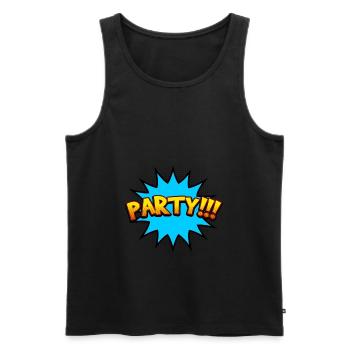 Cartoon Comic Style - Party!!! - Men's Premium Organic Tank Top - black - Front - AI Model Male 178 light (178cm)