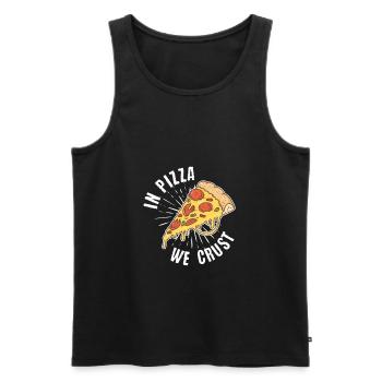 In Pizza We Crust Cute Food Eating Lover - Men's Premium Organic Tank Top - black - Front - AI Model Male 178 light (178cm)