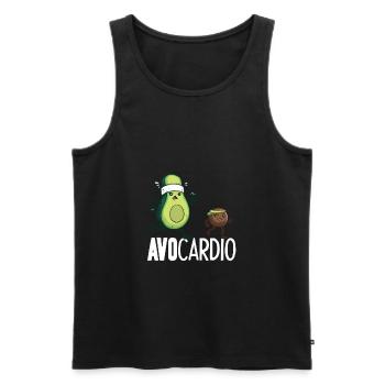 Lustiger Avocado-Herz-Partner-niedlicher laufender Samen - Männer Premium Bio Tank Top - Schwarz - Vorne - AI Model Male 178 light (178cm)