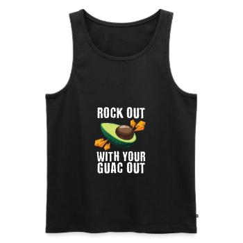 Avocado Fruit Cool Rock Out avec votre Guac Out - Débardeur bio Premium Homme - noir - Devant - AI Model Male 178 light (178cm)