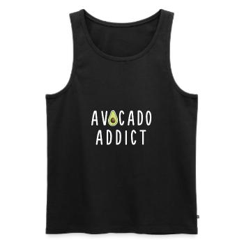 Avocado Addict Cool Fruit Eater Seed Lover - Men's Premium Organic Tank Top - black - Front - Michal (187cm)