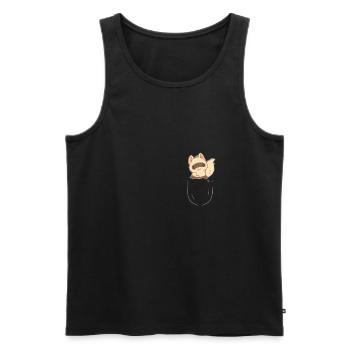Pocket Ferret Lover Cute Rabbit Weasel Pet - Débardeur bio Premium Homme - noir - Devant - AI Model Male 178 light (178cm)