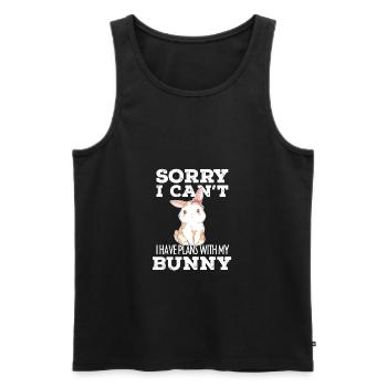 Cute Hare I Have Plans With My Bunny Gift - Men's Premium Organic Tank Top - black - Front - AI Model Male 178 light (178cm)