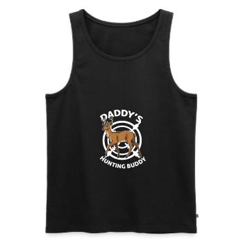Deer Daddy Hunting Buddy Hunter Buck Gift - Men's Premium Organic Tank Top - black - Front - AI Model Male 178 light (178cm)